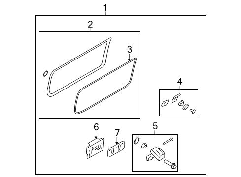 2010 Ford E-350 Super Duty Side Loading Door - Glass & Hardware Diagram 3 - Thumbnail