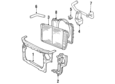 1988 Ford Thunderbird Radiator & Cooling Fan Diagram 3 - Thumbnail