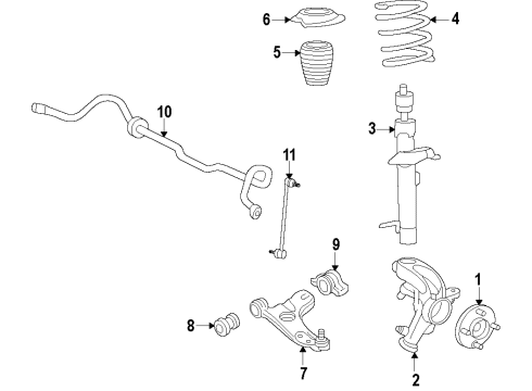 2008 Ford Taurus X Front Suspension Components, Lower Control Arm, Stabilizer Bar Diagram