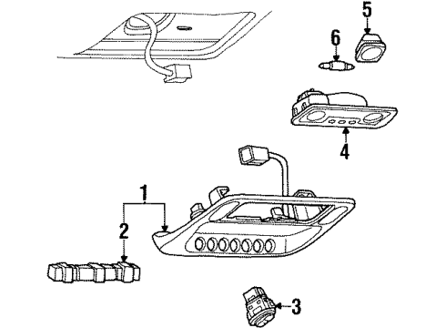 2001 Mercury Cougar Sunroof Diagram 1 - Thumbnail