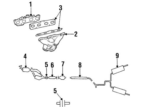 1998 Ford Taurus Exhaust Manifold Assembly Diagram for F7DZ9430EA