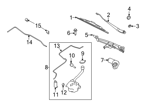 2013 Ford Flex Windshield - Wiper & Washer Components Diagram