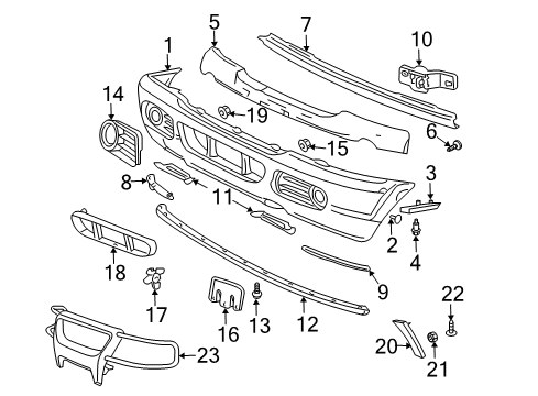 2005 Ford Explorer Bumper Assembly - Front Diagram for 4L2Z-17D957-CAPTM