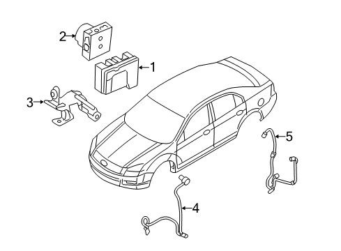 2010 Lincoln MKZ ABS Components Diagram