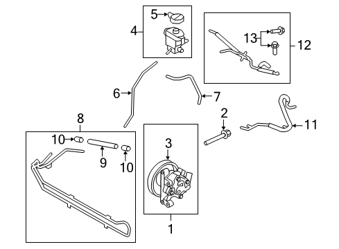 2011 Ford Edge Hose Assembly - Reservoir To Pump Diagram for BT4Z-3691-A