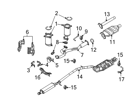 2008 Mercury Sable Muffler And Pipe Assembly - Rear Diagram for 8T5Z-5230-F