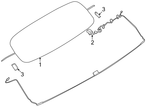 2024 Ford Mustang Glass & Hardware - Back Glass Diagram