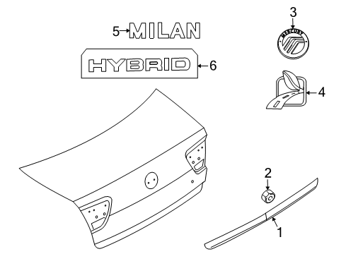 2011 Mercury Milan Nameplate Diagram for BE5Z-5442528-B