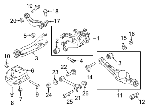 2012 Ford Edge Rear Suspension, Control Arm Diagram 4 - Thumbnail