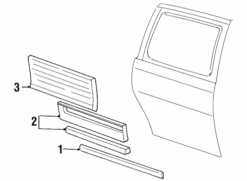 2002 Ford Windstar Moulding Diagram for 2F2Z-1629077-AAA