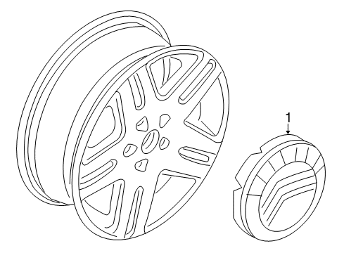 2009 Mercury Mariner Wheel Covers & Trim Diagram 2 - Thumbnail