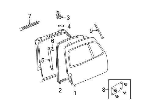 2006 Lincoln Navigator Gate & Hardware Diagram