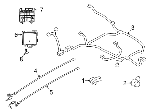 2021 Ford Escape Electrical Components - Rear Bumper Diagram