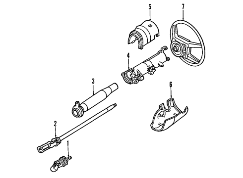 1992 Lincoln Continental Steering Column, Steering Wheel & Trim Diagram