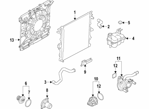 2020 Ford Explorer Cooling System, Radiator, Water Pump, Cooling Fan Diagram