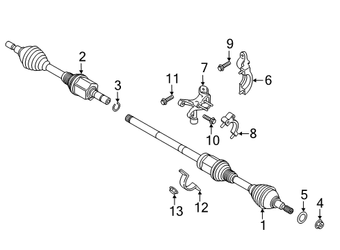 2019 Lincoln MKZ Front Axle Shaft Diagram for HG9Z-3B437-D