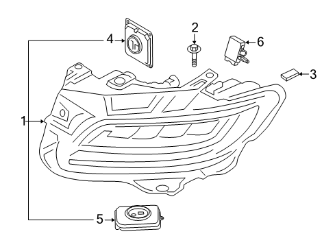 2023 Lincoln Nautilus Headlamp Components Diagram