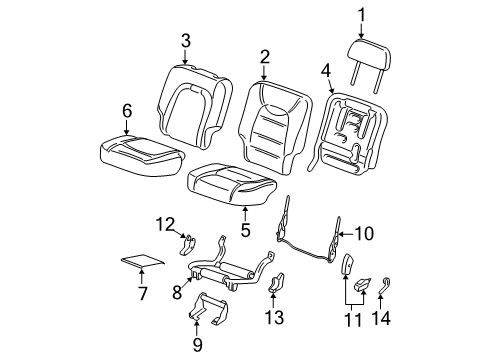 2005 Ford Explorer Rear Seat Cushion Pad Diagram for 5L2Z-7863841-AA