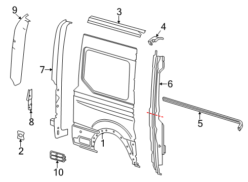 2023 Ford Transit-150 Side Panel & Components Diagram 1 - Thumbnail