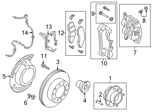 2019 Ford F-350 Super Duty Front Brakes Diagram