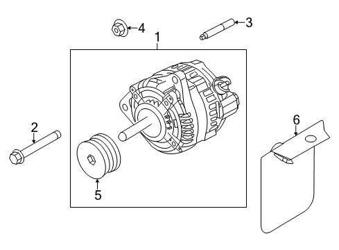 2013 Ford Mustang Alternator Assembly Diagram for CR3Z-10346-A