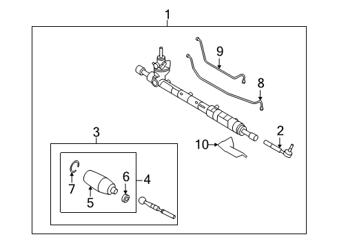 2008 Mercury Milan Steering Column & Wheel, Steering Gear & Linkage Diagram 3 - Thumbnail