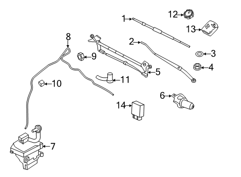 2011 Lincoln MKZ Wiper & Washer Components Diagram