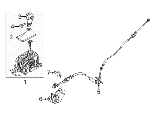 2015 Ford Flex Gear Shift Lever Diagram for DA8Z-7210-AF