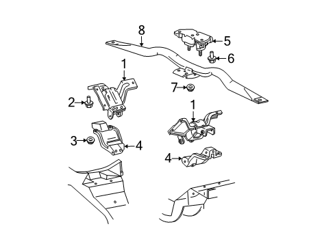 2005 Lincoln Town Car Engine & Trans Mounting Diagram