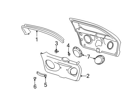 2001 Ford Taurus Handle Diagram for XC2Z-1522666-AAA