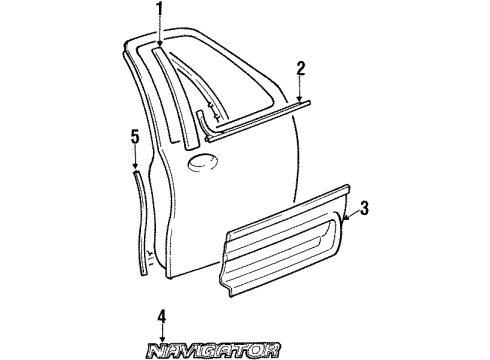 2002 Lincoln Navigator Weatherstrip Assy - Door Window Diagram for 2L7Z-7821452-AD