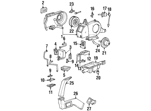 1997 Ford Windstar Auxiliary A/C & Heater Unit Diagram