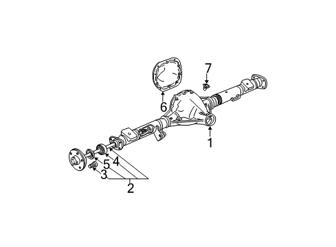 2004 Ford Explorer Sport Trac Axle Housing - Rear Diagram