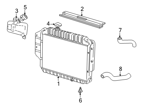 2001 Ford E-250 Econoline Radiator & Components Diagram