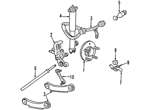 1998 Lincoln Continental Actuator Assembly Diagram for F8OZ9A825AA