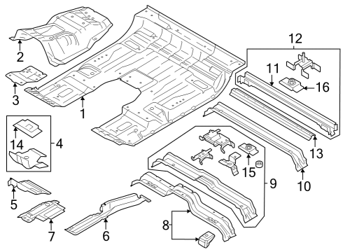 2024 Ford F-350 Super Duty CROSS MEMBER ASY - REAR SEAT Diagram for PC3Z-15101W06-A