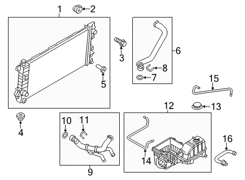 2012 Ford F-150 Radiator Assembly Diagram for CL3Z-8005-A