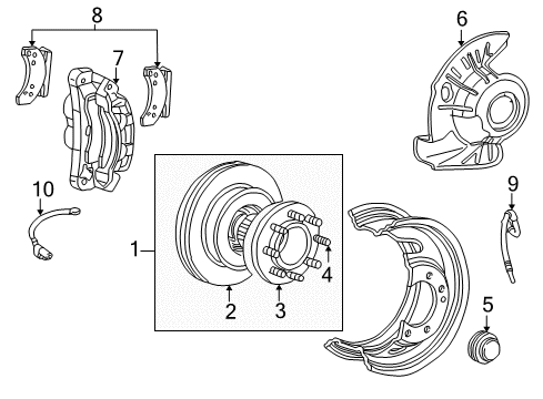 2007 Ford F-350 Super Duty Front Brakes Diagram 1 - Thumbnail