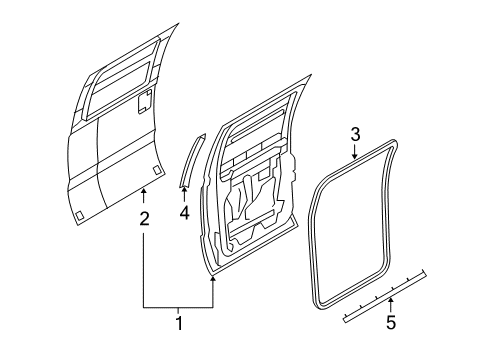 2009 Ford F-350 Super Duty Weatherstrip - Door - Lower Diagram for 1C3Z-26253A24-A