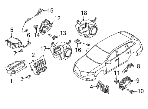 2018 Lincoln MKT Speaker Assembly Diagram for FE9Z-18808-C