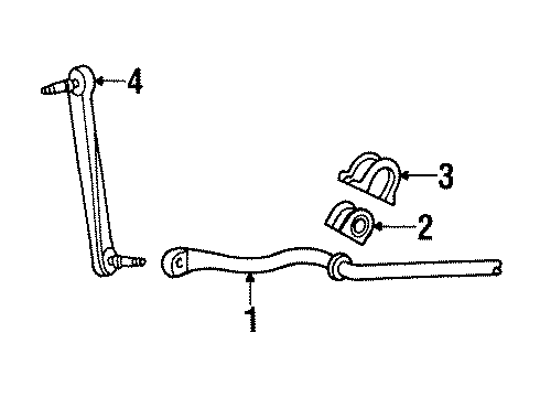 1999 Lincoln Continental Stabilizer Bar & Components - Front Diagram