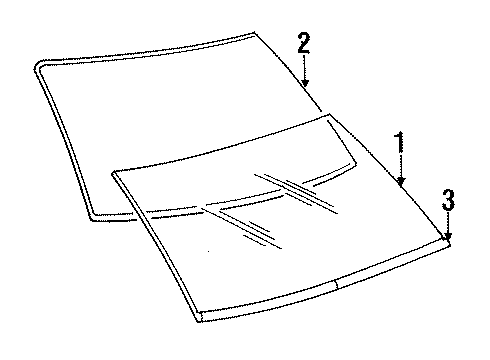 1992 Ford Explorer Windshield Glass, Reveal Moldings Diagram