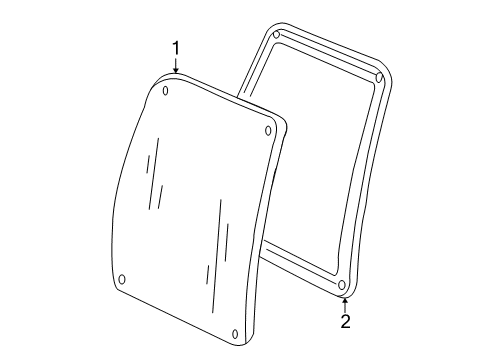 1995 Ford E-350 Econoline Back Door - Glass & Hardware Diagram