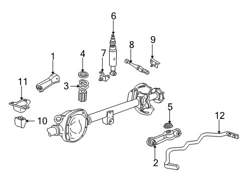 2002 Ford Mustang Rear Suspension, Control Arm Diagram 1 - Thumbnail