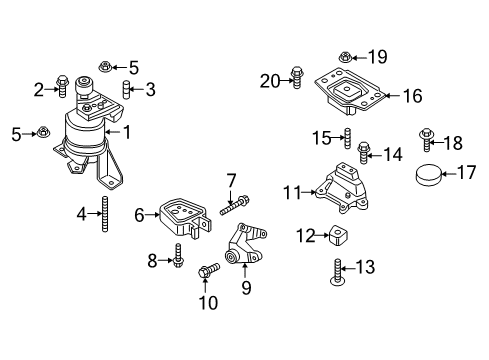 2015 Ford Edge Engine & Trans Mounting Diagram