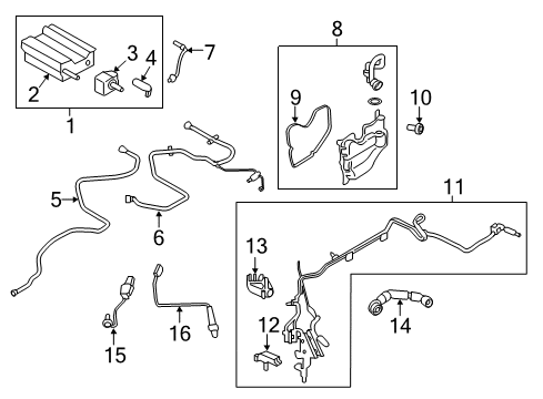 2016 Ford Edge Cannister - Fuel Vapour Store Diagram for F2GZ-9D653-B