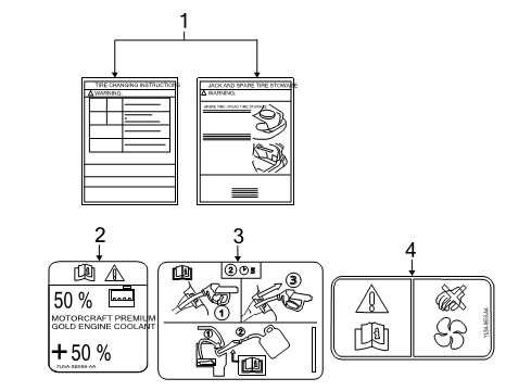 2012 Ford Fusion Information Labels Diagram