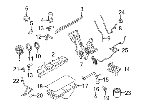 2009 Ford F-350 Super Duty Engine Parts & Mounts, Timing, Lubrication System Diagram 1 - Thumbnail