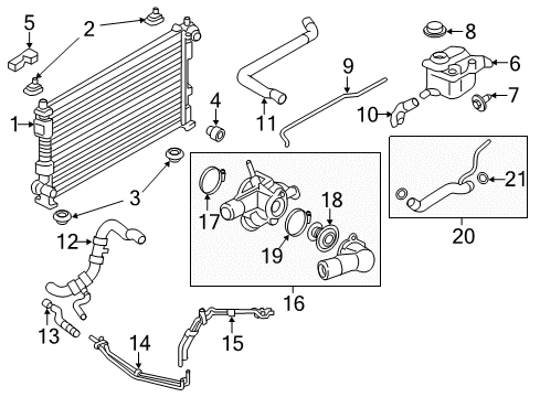 2018 Ford Police Interceptor Sedan Radiator & Components Diagram