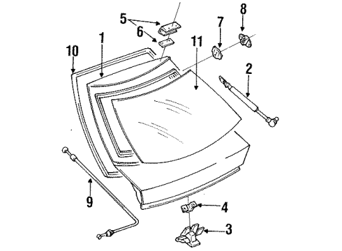 1994 Ford Escort Hinge Liftgate Diagram for F3CZ5842900A